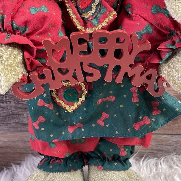 Merry Christmas Bunny Rabbit Plush 14” Decoration - Picture 3 of 6